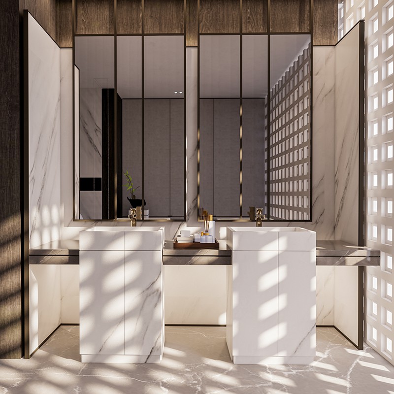 Podni ormarić za kupatilo sa ogledalom